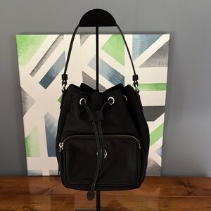 EUC Tory Burch Virginia Nylon Bucket Bag in Black
